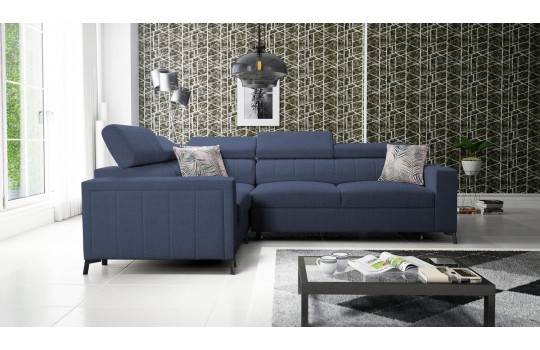 Granatowa sofa narożna 