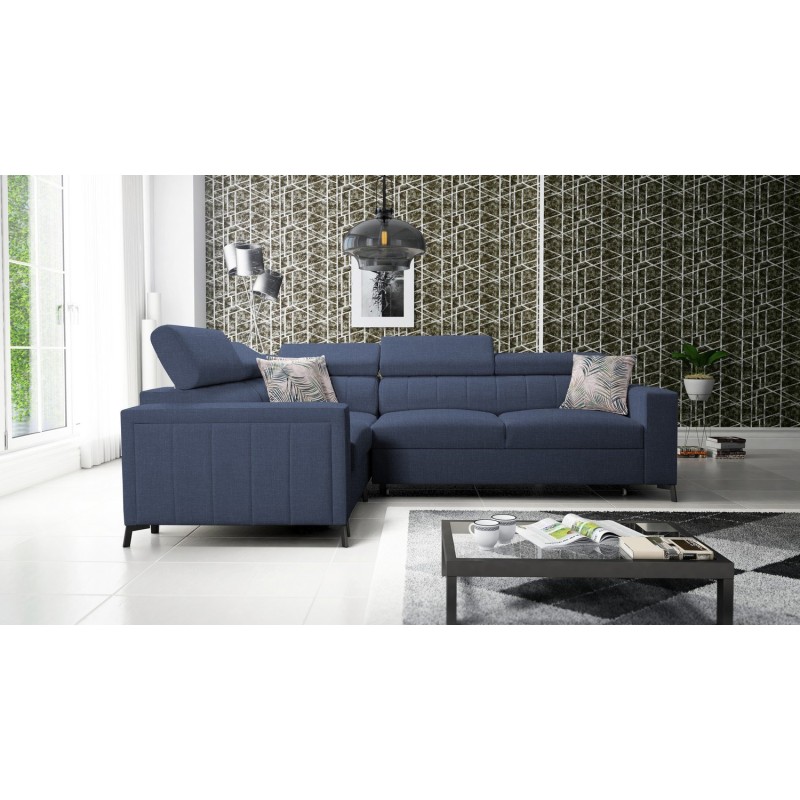 Granatowa sofa narożna 