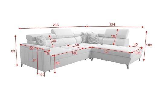 Narożnik Hestia III Mini 265x224 cm Narożnik Hestia III Mini 265x224 cm