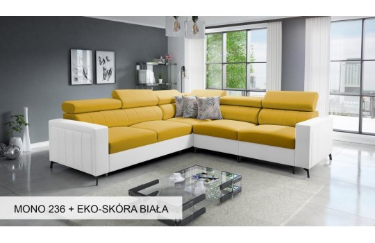 Dwukolorowy narożnik do salonu 