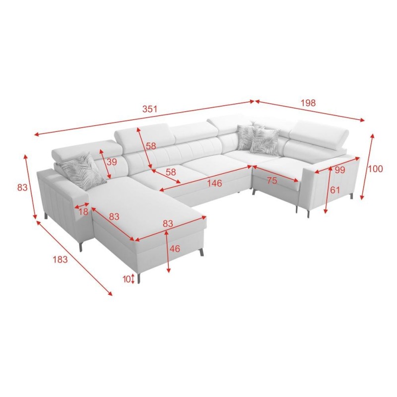 Narożnik duży w kształcie podkowy