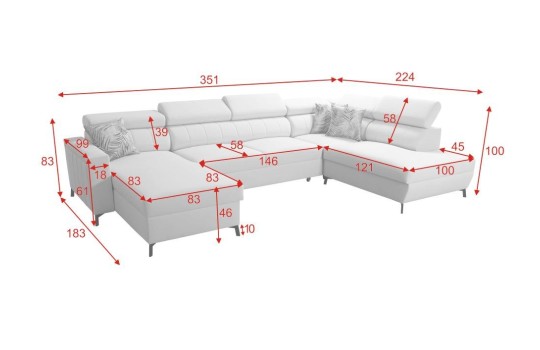 Narożnik Hestia VI - w kształcie podkowy