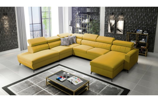 Żóły narożnik w miękkiej tkaninie 