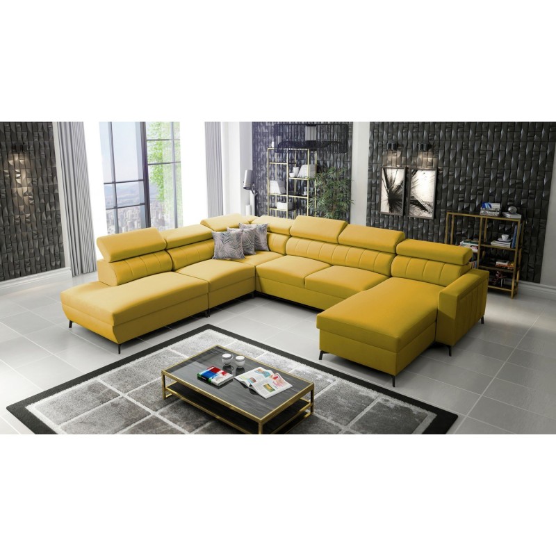 Żóły narożnik w miękkiej tkaninie 