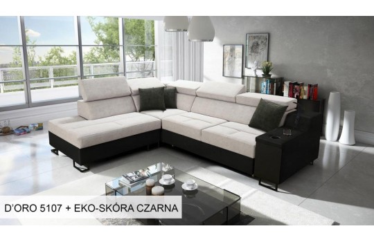 Narożnik w eleganckiej tkaninie 