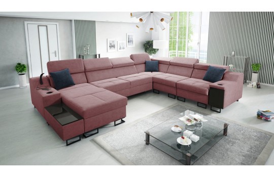 narożnik w różowym materiale