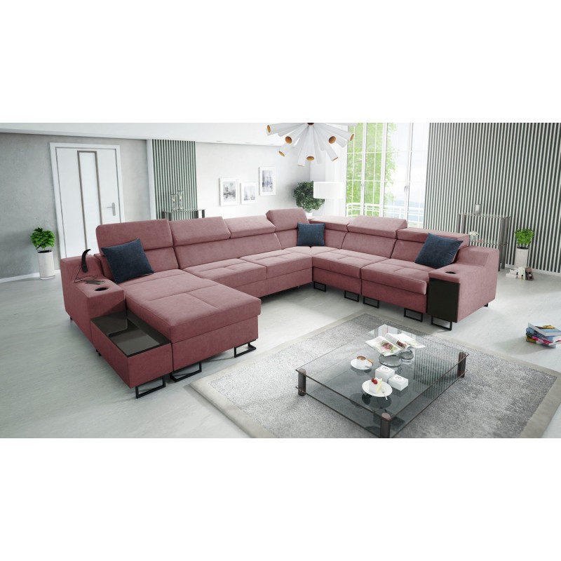 narożnik w różowym materiale