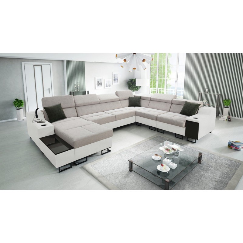 Narożnik w kształcie podkowy do salonu 