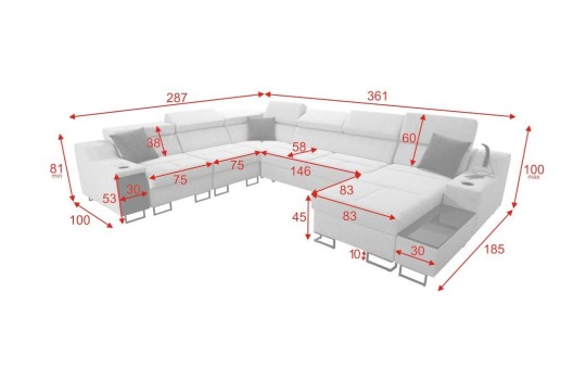 Wielofunkcyjny narożnik Reja VIII