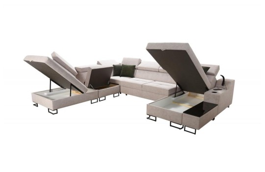 Sofa z dużymi pojemnikami 