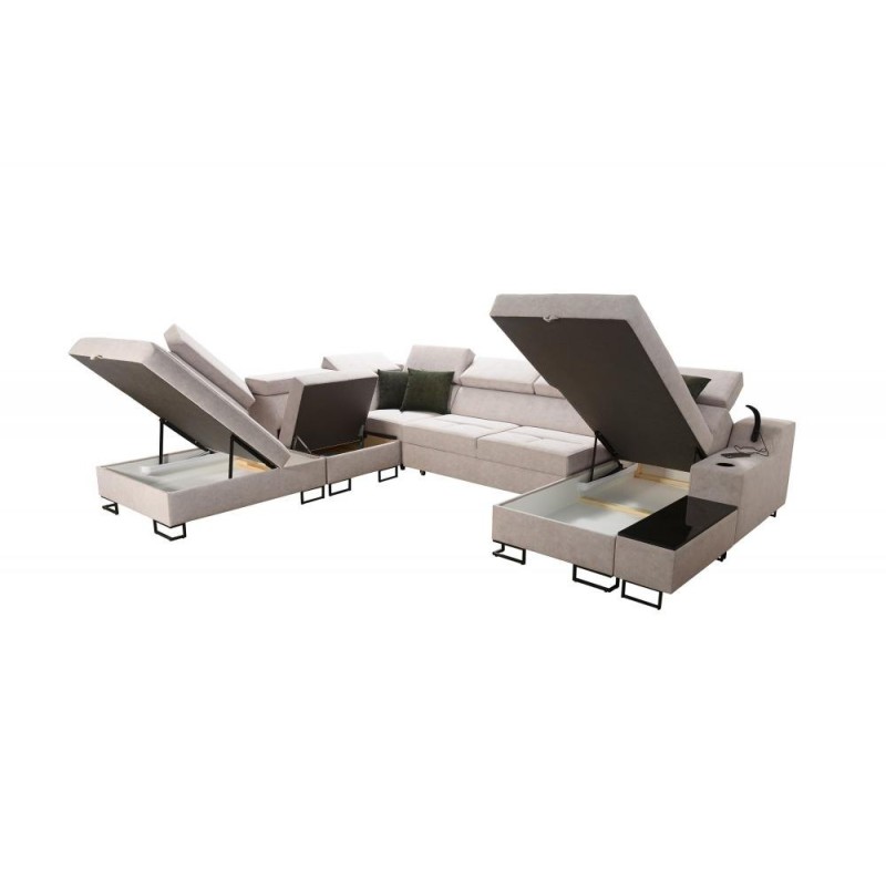 Sofa z dużymi pojemnikami 