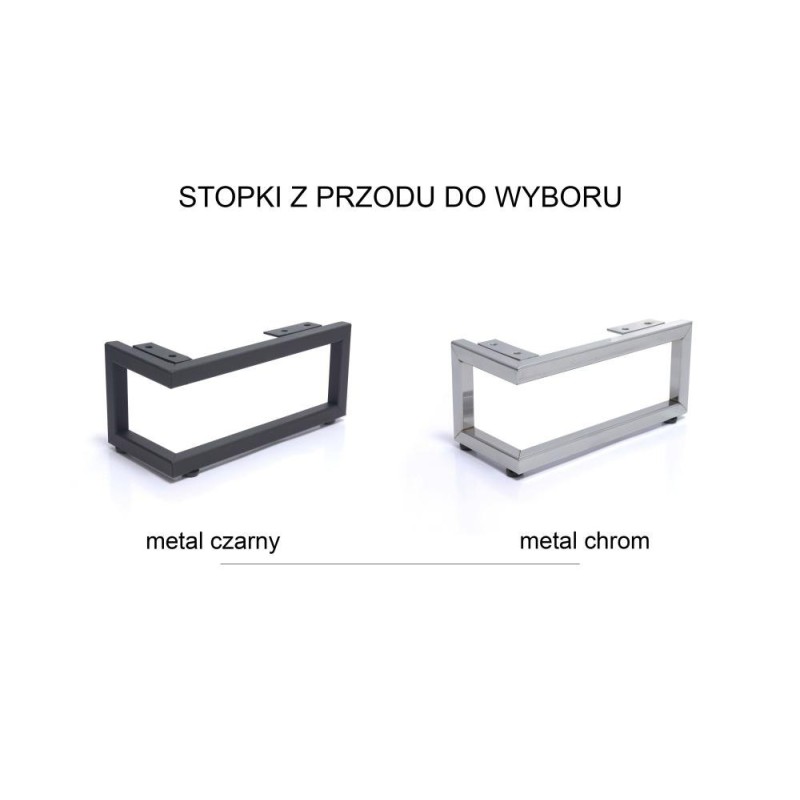 narożnik z metalowymi nóżkami 