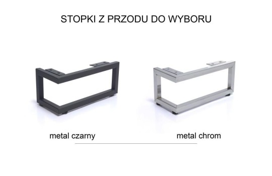 narożnik z metalowymi nóżkami 