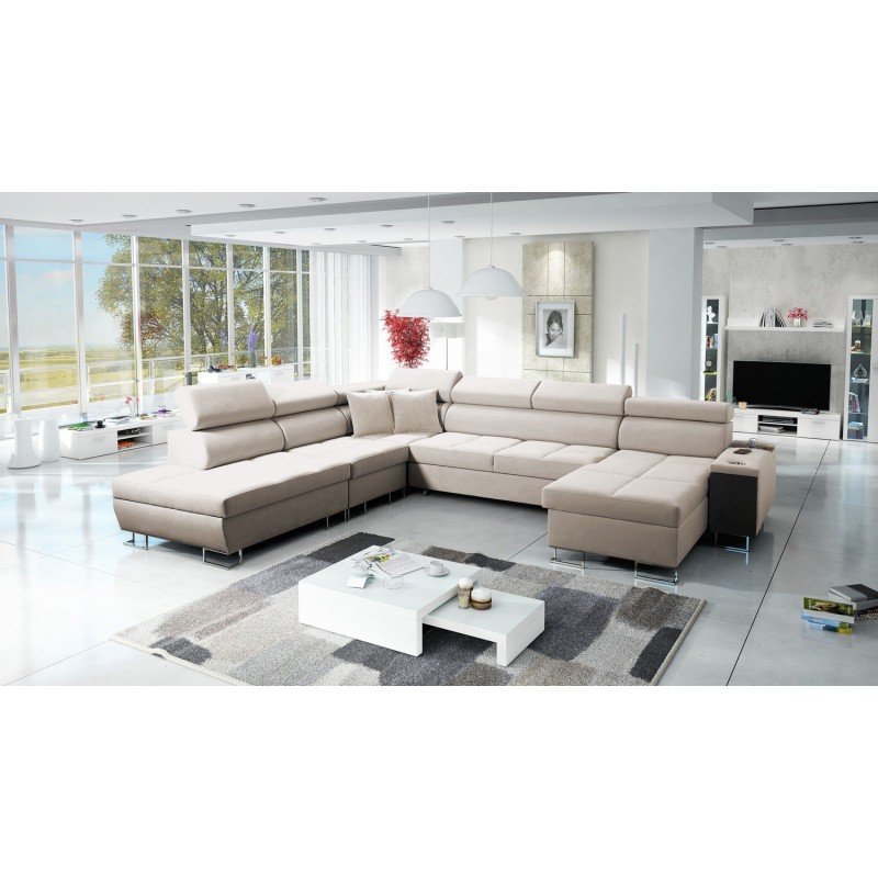 narożnik do salonu beżowy