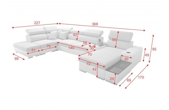 Narożnik Kery IV Maxi 205x358x182 cm 