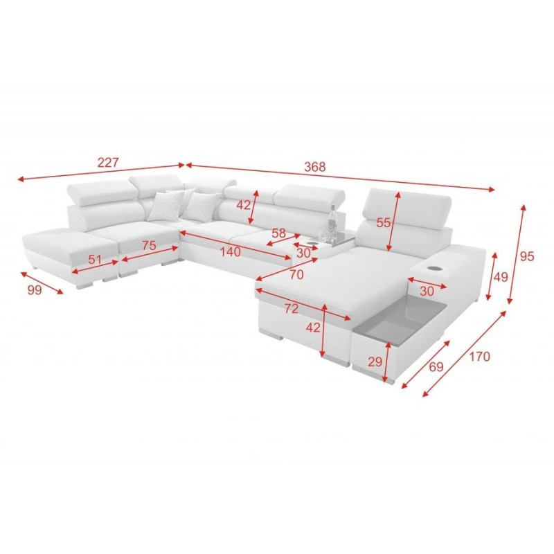 Narożnik Kery IV Maxi 205x358x182 cm 