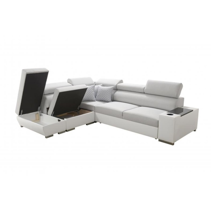 Narożnik z pojemnikami pod siedzeniem 