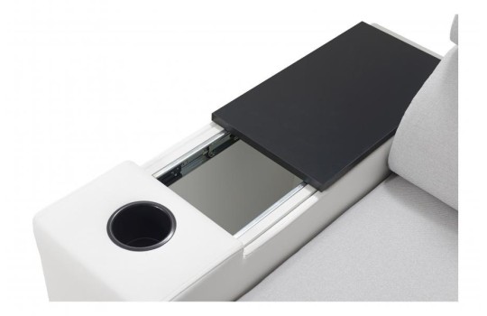 Narożnik  z wysuwaną półką i miejscem na kubek 