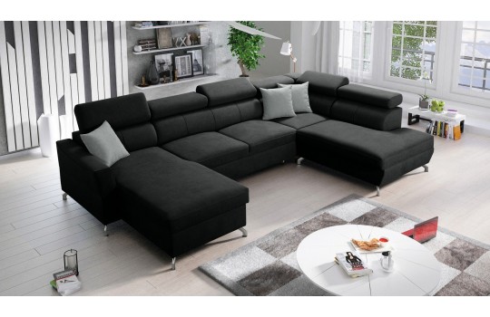 Sofa narożna w kolorze czarnym 