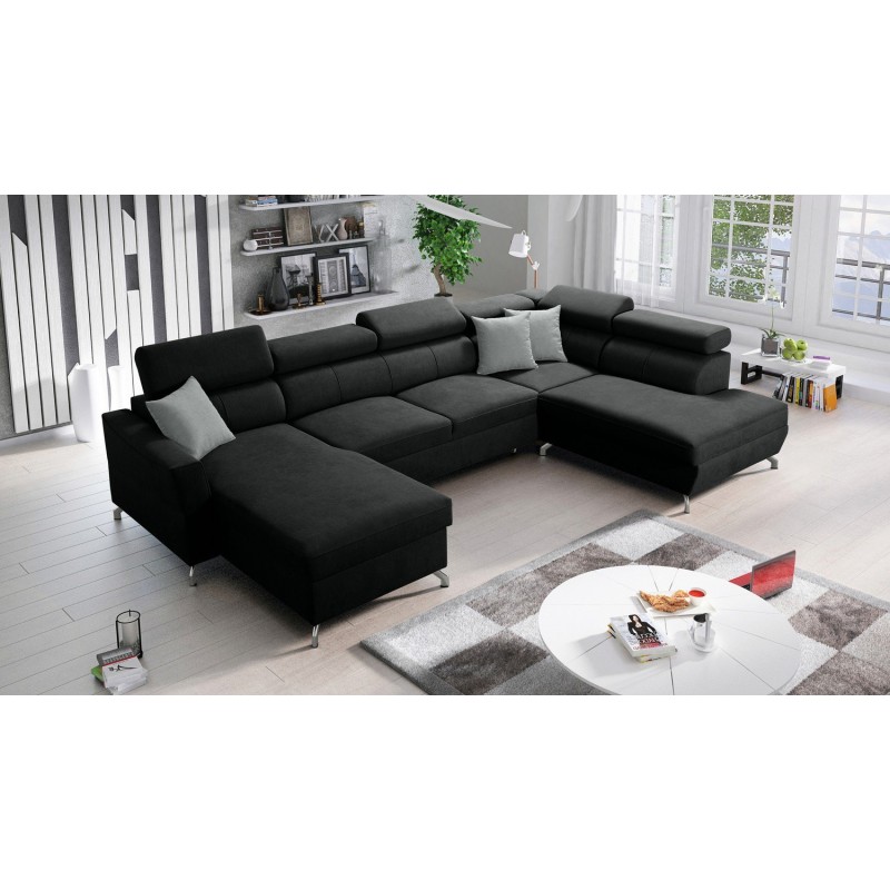 Sofa narożna w kolorze czarnym 