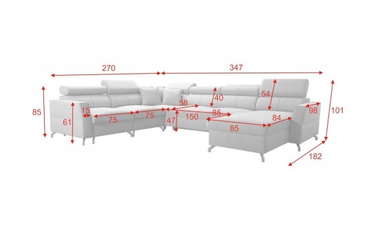 Sofa do siedzenia dla 8 osób 