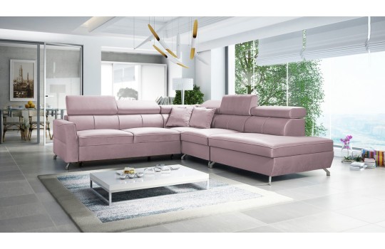 Sofa do salonu w pudrowym różu 