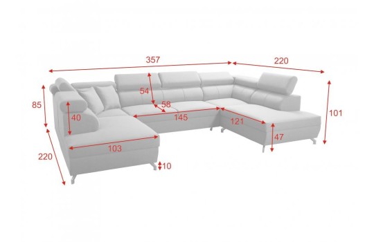 Narożnik w kształcie litery U 