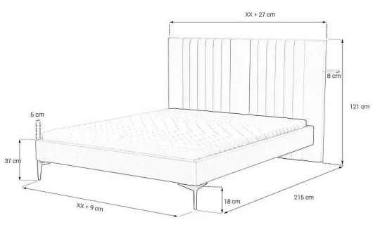 Łóżko nowoczesne w różnych kolorach 