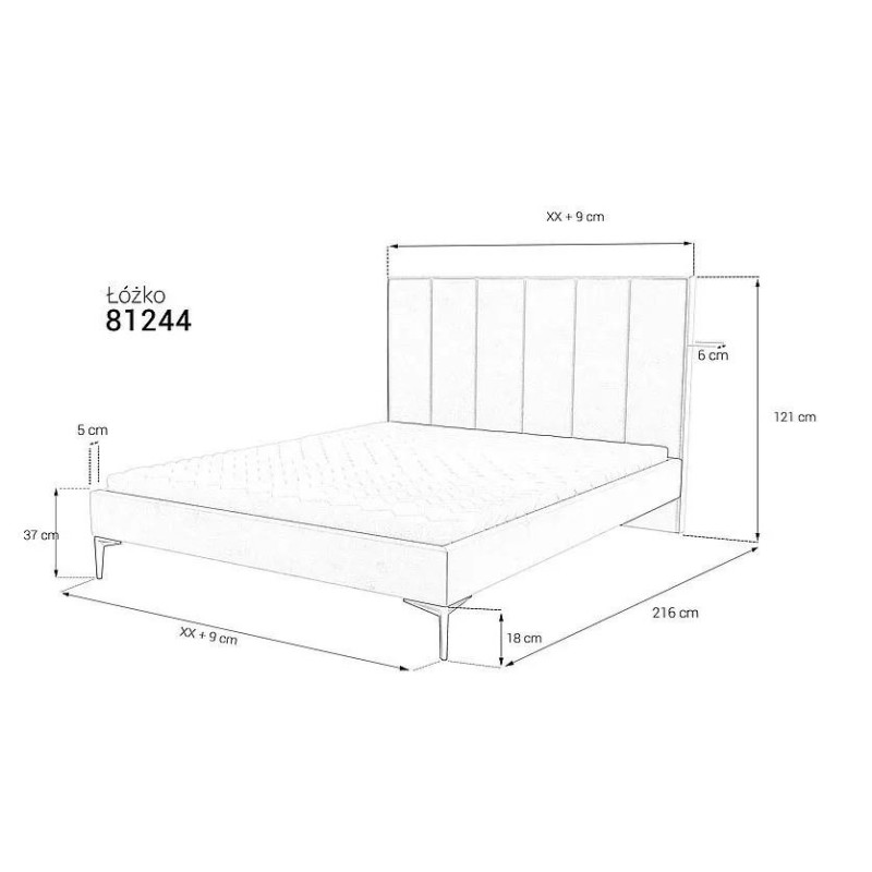 Wymiary łóżka Polina 