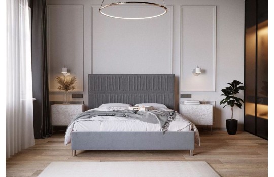 Przytulne łóżko tapicerowane 