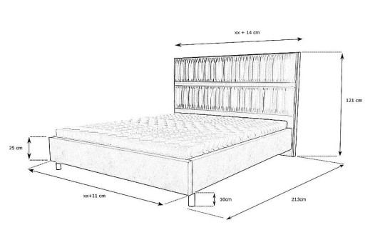 Wymiary zewnętrzne łóżka Nolita 