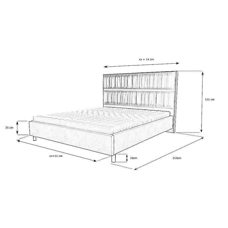 Wymiary zewnętrzne łóżka Nolita 