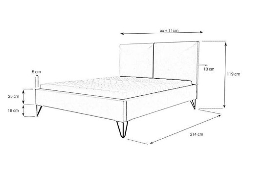 Łóżo Greta zwymiarowane 