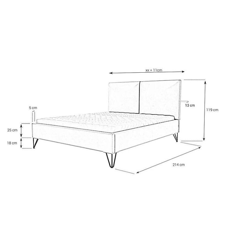Łóżo Greta zwymiarowane 