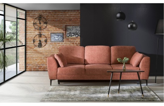 Sofa Buena 2 osobowa w rudym kolorze