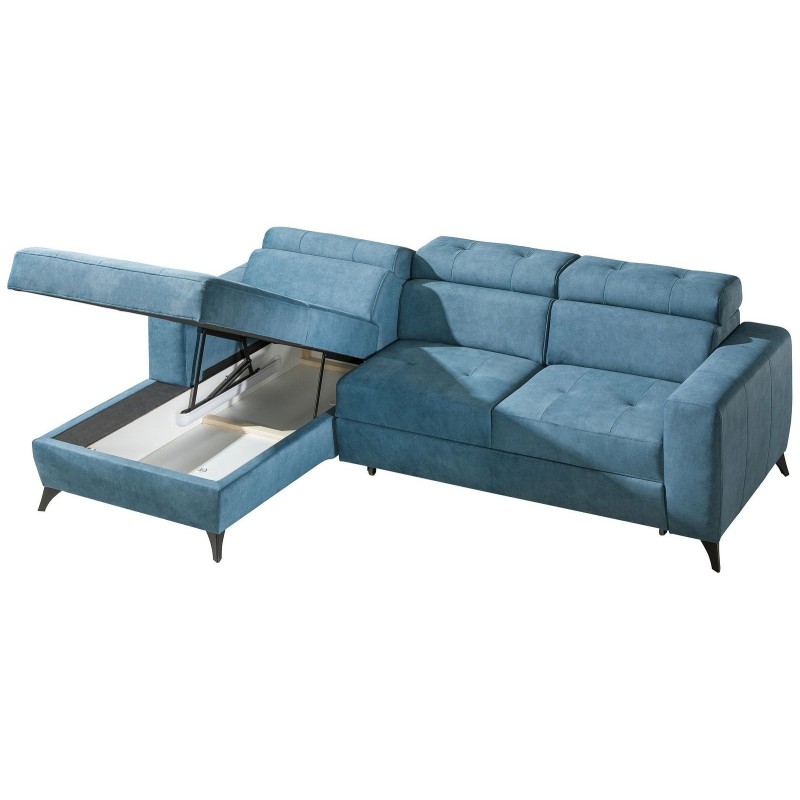 Kanapa narożna Berni z pojemnikiem 