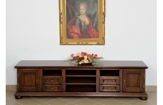 szafka rtv z drewna dębowego 