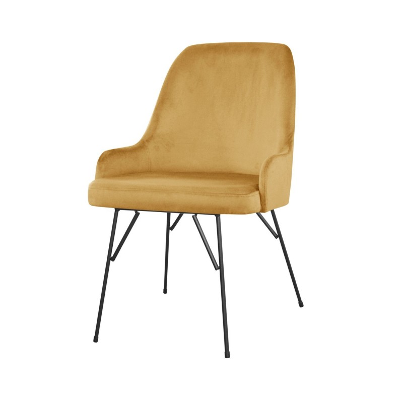 Krzesło w kolorze musztardowym 