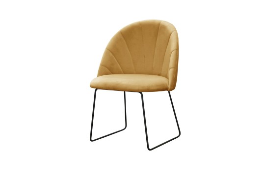 Musztardowe krzesło tapicerowane Olena 