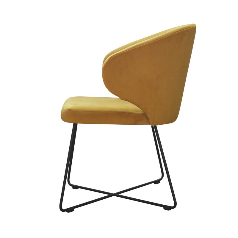 Krzesło żółte tapicerowane 