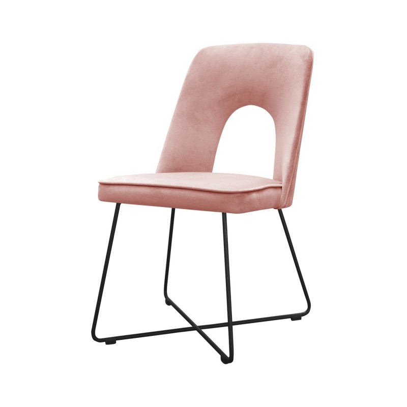 Krzesło welurowe z nogami na krzyż 