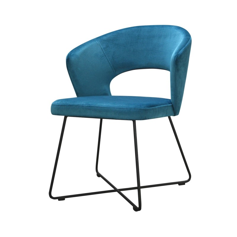 Krzesło turkusowe tapicerowane 
