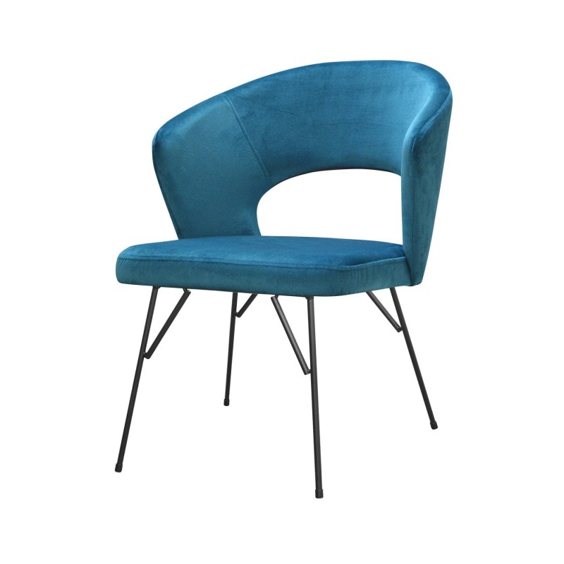Krzesło welurowe Miami na czarnych nóżkach 