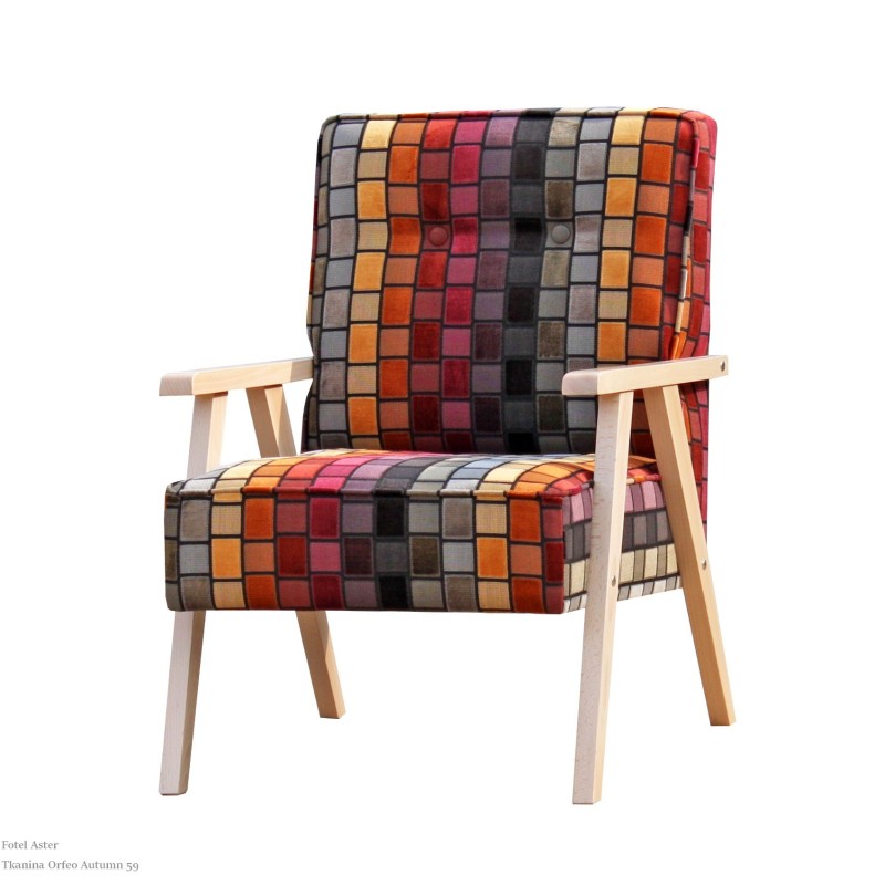 Fotel Aster - drewniane nogi