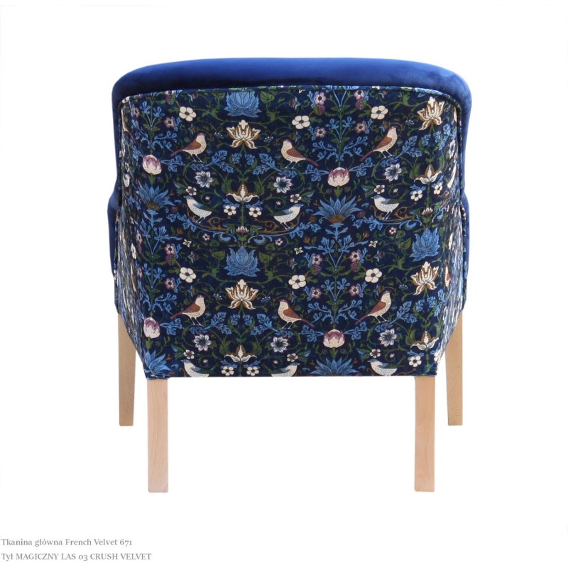 Fotel z kwiatami na plecach 