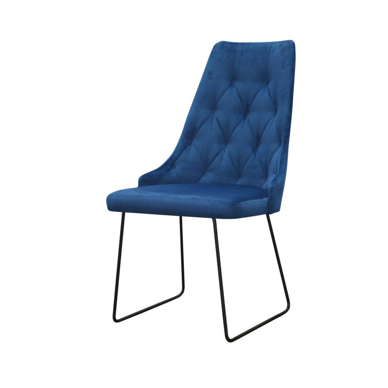 Welutowe krzesło Estera na metalowym stelażu 