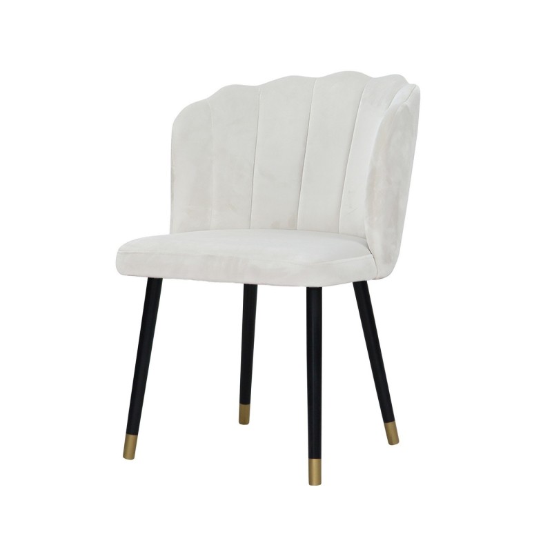 Krzesło Tito w jasnej welurowej tkaninie 