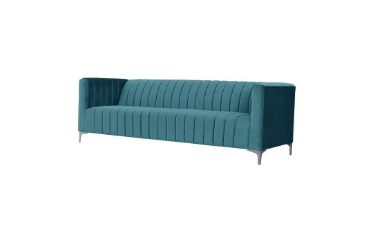 Turkusowa sofa nierozkładana 