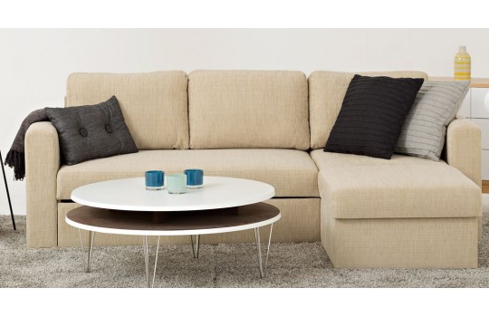 Beżowa kanapa narożna Omega