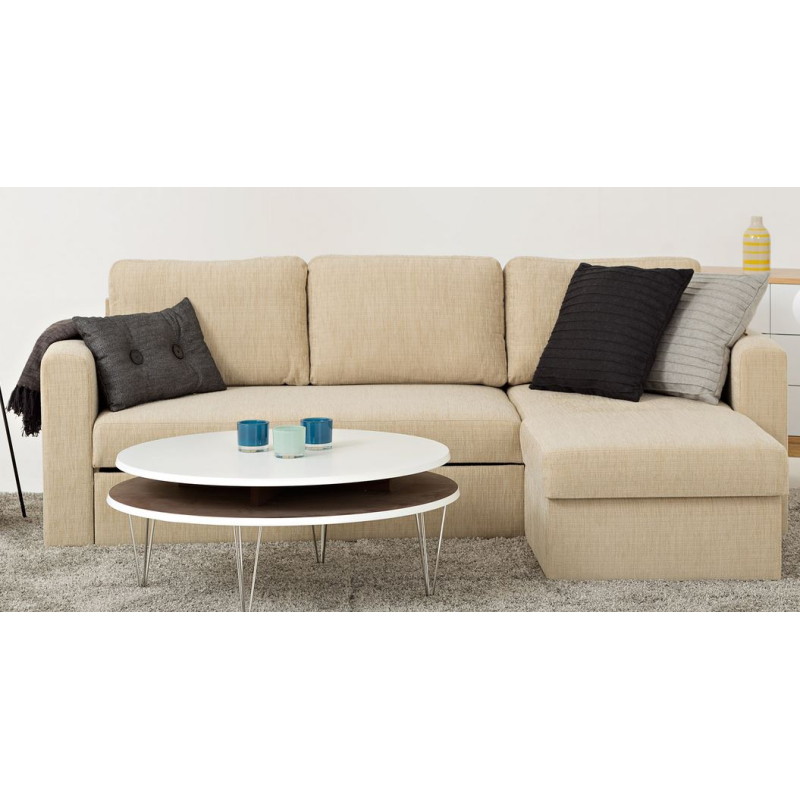 Beżowa kanapa narożna Omega
